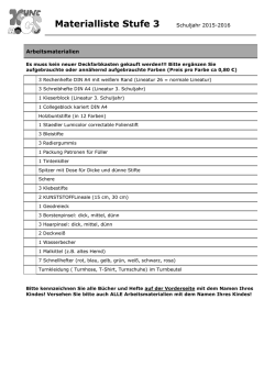 Materialliste Stufe 3 - SJ 2015-2016