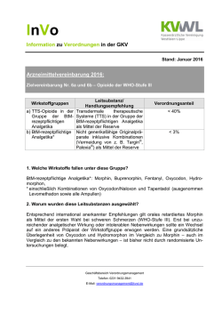 Arzneimittel - Zielvereinbarung 2016: Opioide der WHO