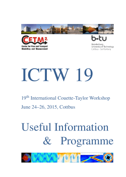 19th International Couette-Taylor Workshop - WWW-Docs for B-TU