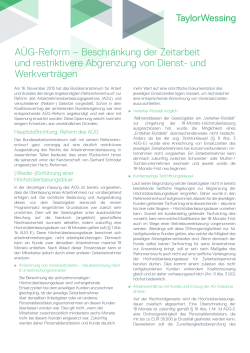 Informationen zur A&Uuml;G