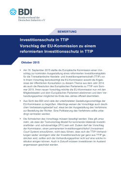 Investitionsschutz in TTIP