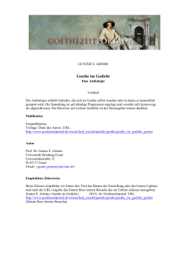 Goethe im Gedicht - Das Goethezeitportal