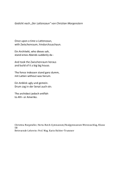 Gedicht nach „Der Lattenzaun“ von Christian Morgenstern Once