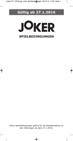 Joker Spielbedingungen