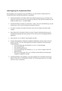 Jokerregelung f&uuml;r studierende Eltern