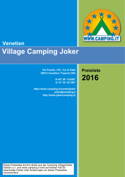 Village Camping Joker Preiseliste