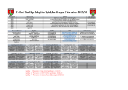 E - Dart Stadtliga Salzgitter Spielplan Gruppe 1 Vorsaison 2015/16