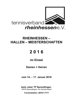 Ausschreibung - Tennisverband Rheinhessen