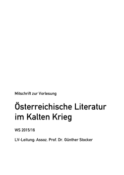 Österreichische Literatur im Kalten Krieg