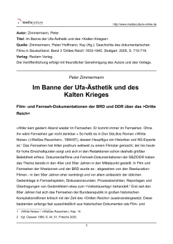 Im Banne der Ufa-&Auml;sthetik und des Kalten Krieges