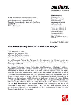 Offener Brief Friedenserziehung DIE LINKE. NRW
