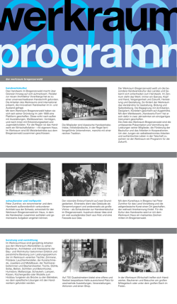 Jahresprogramm 2016 - Werkraum &ndash; Bregenzerwald