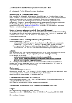 Abschlussinformation Förderprogramm Boden Kanton Bern Zu
