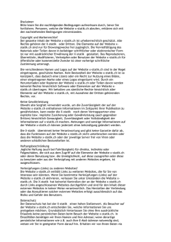 Disclaimer Bitte lesen Sie die nachfolgenden Bedingungen
