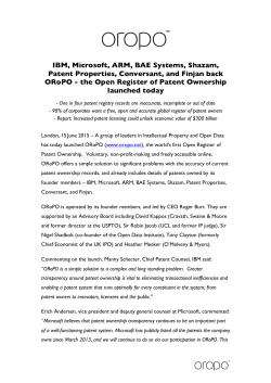 IBM, Microsoft, ARM, BAE Systems, Shazam, Patent Properties