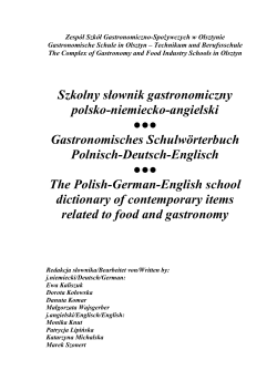 Szkolny słownik gastronomiczny polsko-niemiecko