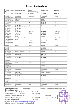 Ort und übliche Zeit - Ev. ref. Kirchengemeinde Wald Michelbach