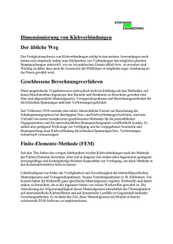 Dimensionierung von Klebverbindungen Der &uuml;bliche Weg