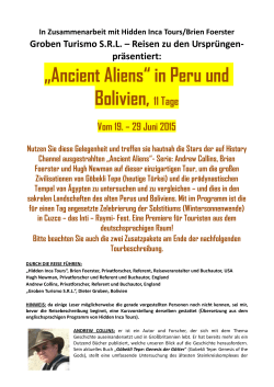 „Ancient Aliens“ in Peru und Bolivien, 11 Tage