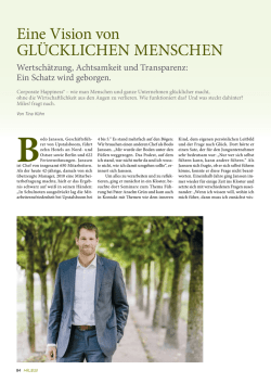 Eine Vision von gl&uuml;CkliCHEn MEnsCHEn