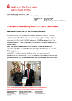 Gl&uuml;cklicher Gewinner beim Sparkassen PS- Sparen und