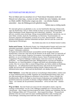 GL&Uuml;CKSFAKTOR BILDUNG