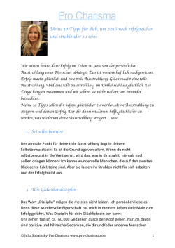 starten - Pro Charisma, Julia Sobainsky