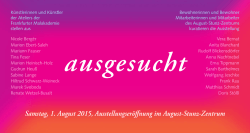 Samstag, 1. August 2015, Ausstellungseröffnung im August