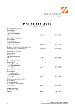 P r e i s l i s t e   2 0 1 6