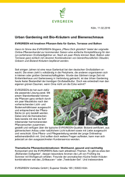 Urban Gardening mit Bio-Kräutern und Bienenschmaus