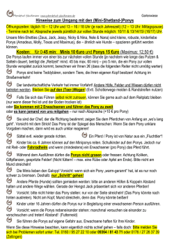 Hinweise zum Umgang mit den - Pferdehof Stockmann Zellingen