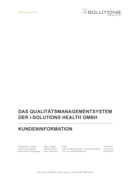 i-SOLUTIONS Health QM-Handbuch - i