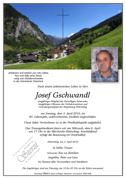 Josef Gschwandl - Bestattung Sterzl