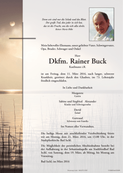 Dkfm. Rainer Buck - Bestattung Lesiak