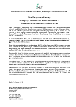 Handlungsempfehlung - Technologiepark Heidelberg GmbH