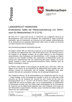 42-15 Ersterwerber haftet für Mietsicherheit