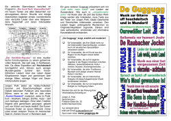 Ein vertonter Stammbaum berichtet im Programm &bdquo;Die buck`lisch
