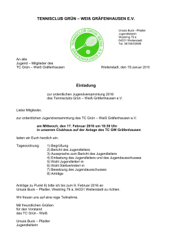 Einladung Jugendversammlung 2016 - TC Grün