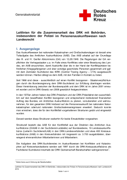 Leitlinien für die Zusammenarbeit des DRK mit Behörden
