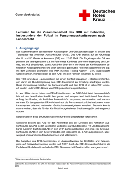 Leitlinien f&uuml;r die Zusammenarbeit des DRK mit Beh&ouml;rden