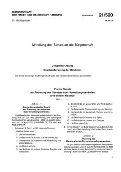 Dringlicher Antrag - Neustrukturierung der Beh&ouml;rden