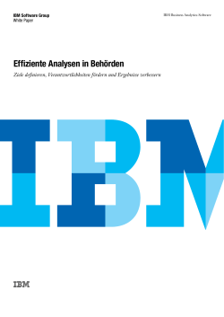 Effiziente Analysen in Beh&ouml;rden