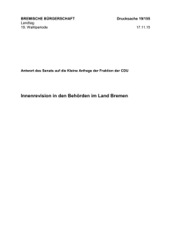 Innenrevision in den Beh&ouml;rden im Land Bremen