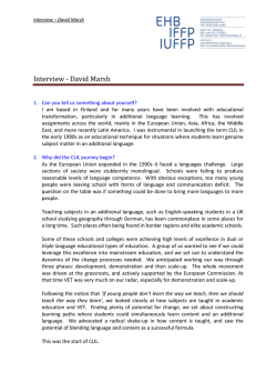 Interview ‐ David Marsh
