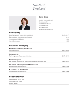 Doris Grob Bildungsweg Beruflicher Werdegang Pers&ouml;nliche Daten