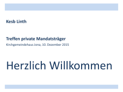 Referat Mandatsträgeranlass 2015