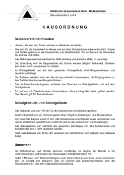 Hausordnung - Gesamtschule Rodenkirchen