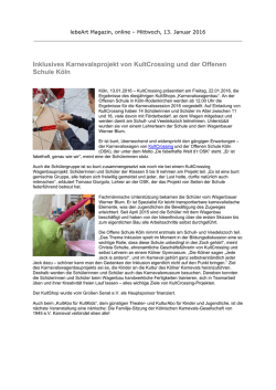 Inklusives Karnevalsprojekt von KultCrossing und der Offenen