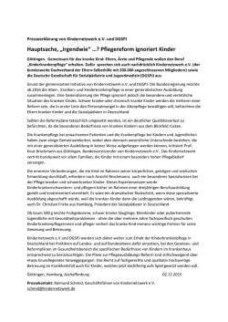Hauptsache, &bdquo;irgendwie&ldquo; &hellip;? Pflegereform ignoriert Kinder