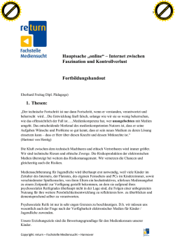 Hauptsache &bdquo;online&ldquo; &ndash; Internet zwischen Faszination und